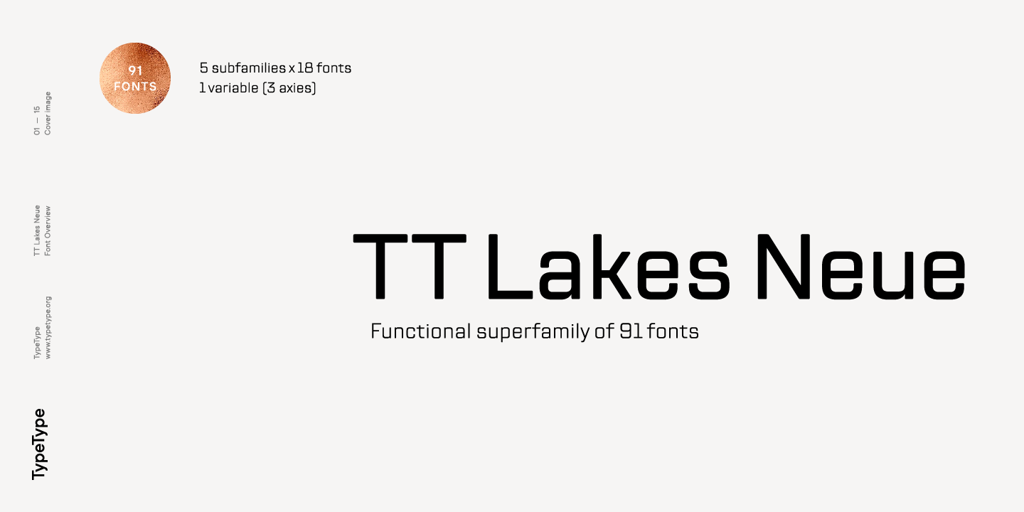 Beispiel einer TT Lakes Neue Extended Thin-Schriftart